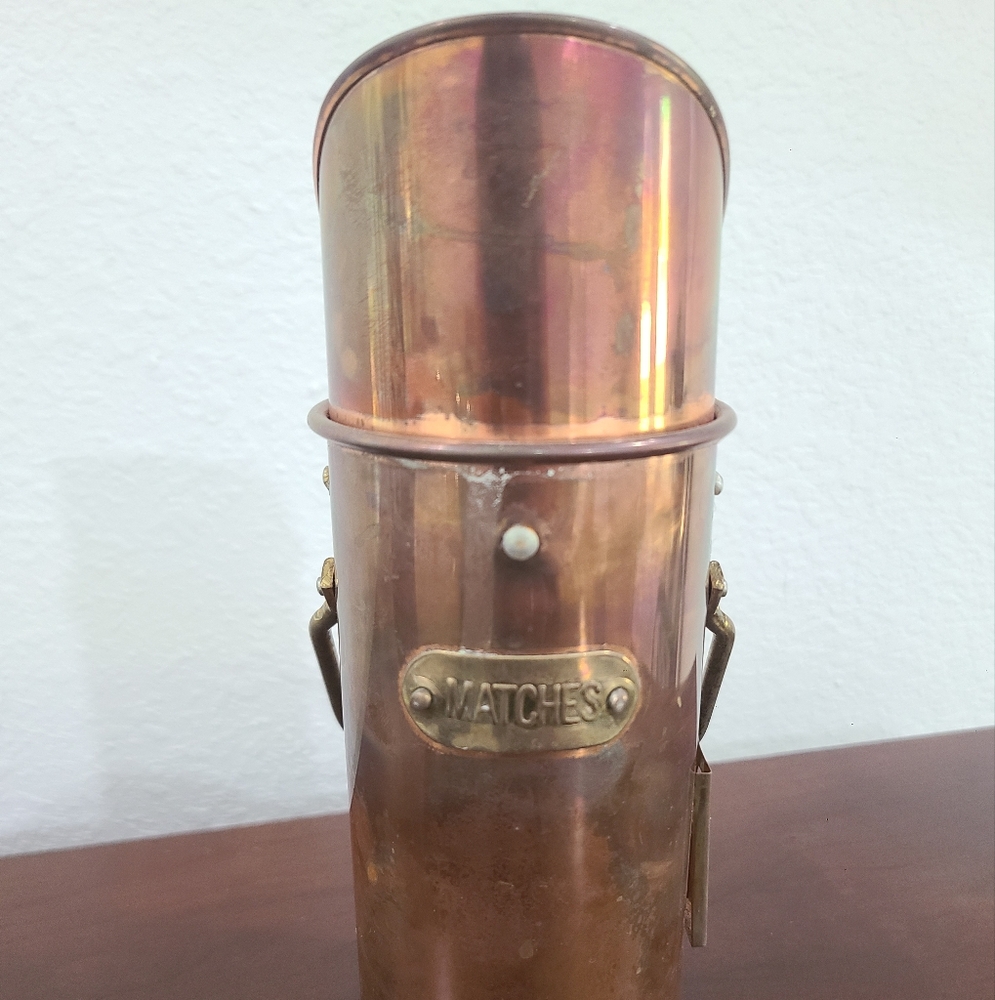 Vintage Copper Match Holder